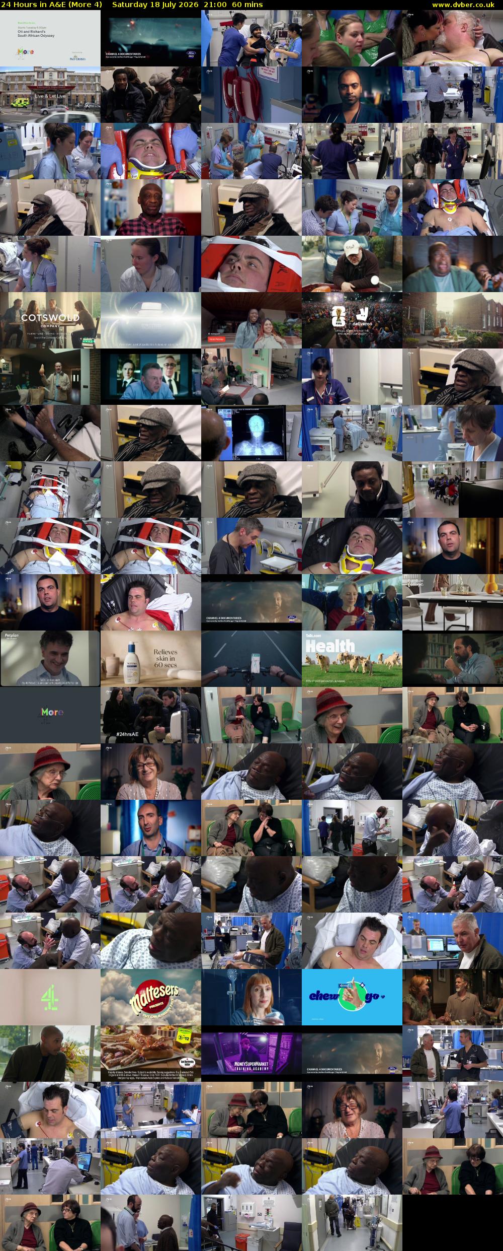 24 Hours in A&E (More 4) Saturday 18 July 2026 21:00 - 22:00