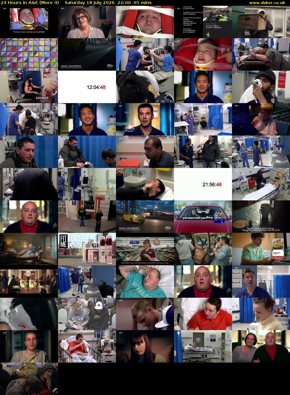 24 Hours in A&E (More 4) Saturday 18 July 2026 22:00 - 23:05