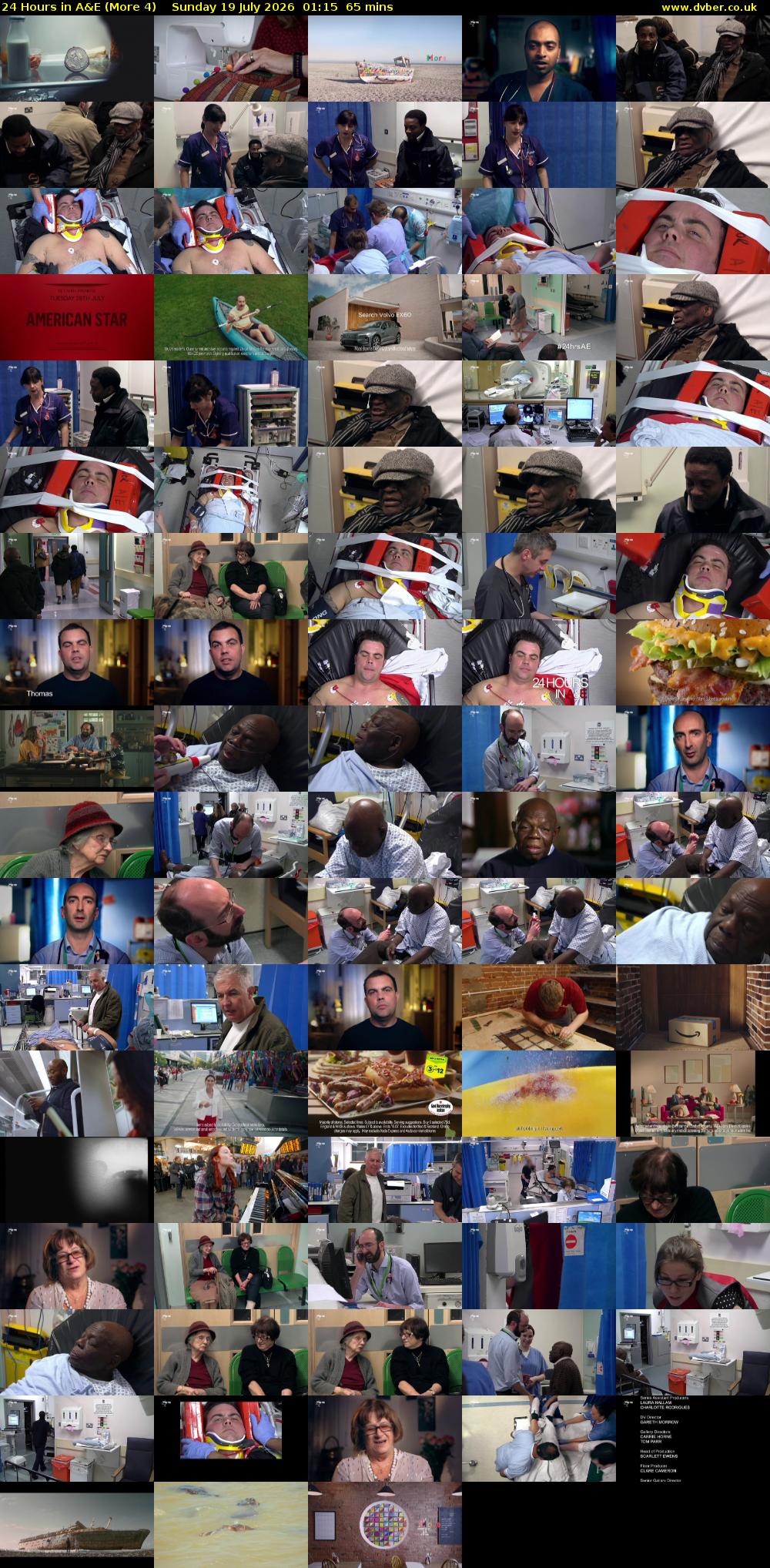 24 Hours in A&E (More 4) Sunday 19 July 2026 01:15 - 02:20