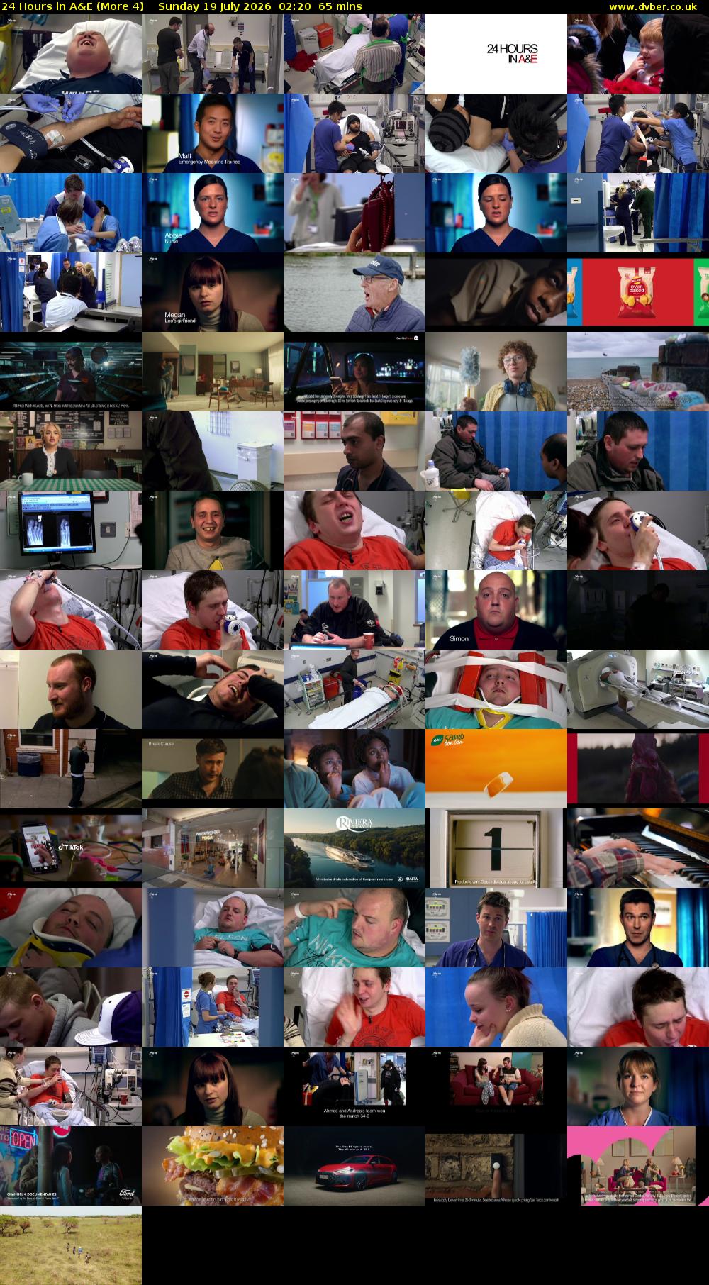 24 Hours in A&E (More 4) Sunday 19 July 2026 02:20 - 03:25