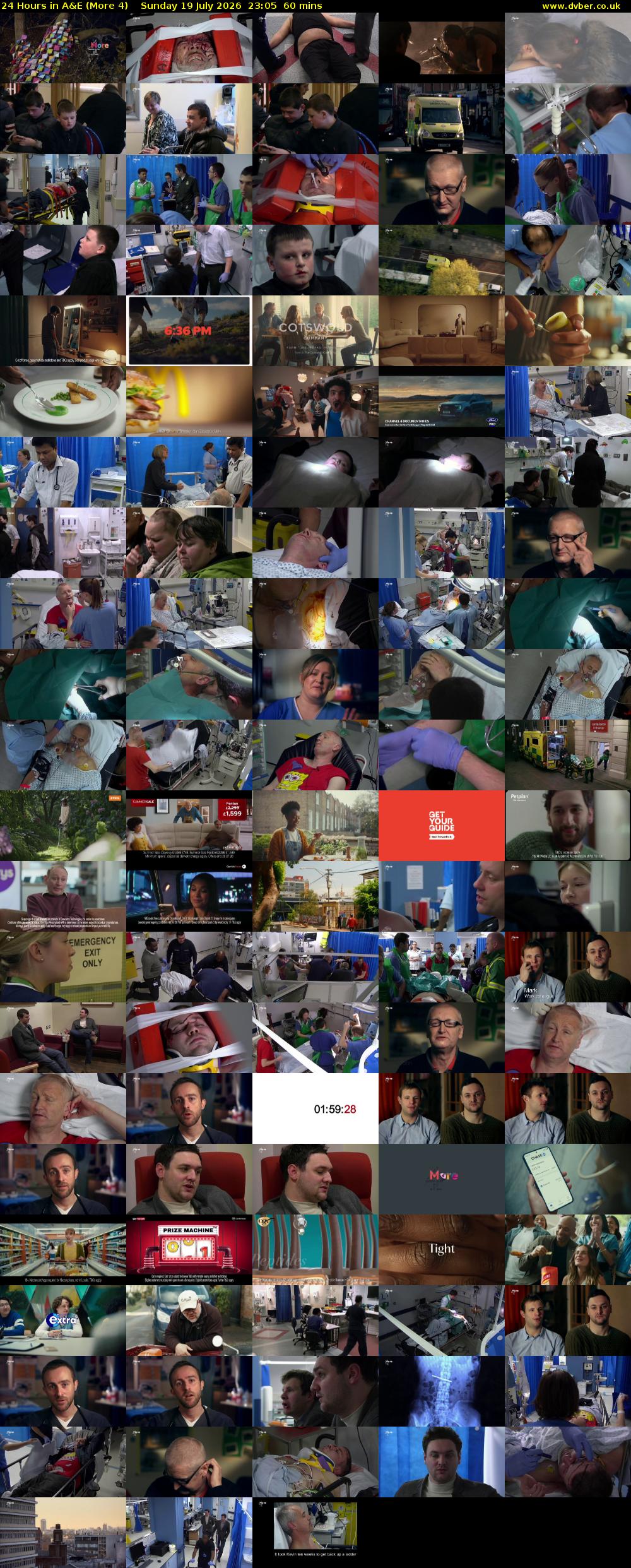 24 Hours in A&E (More 4) Sunday 19 July 2026 23:05 - 00:05