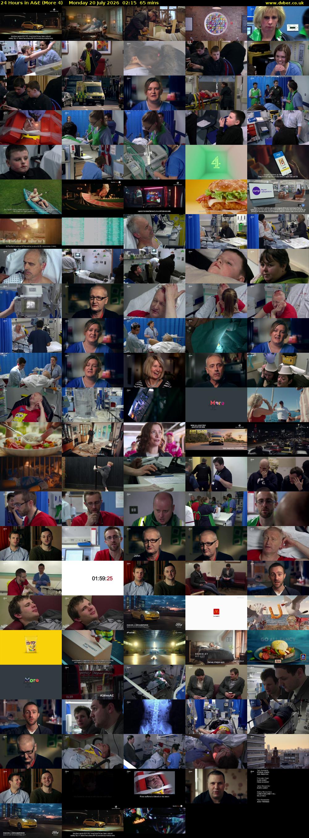 24 Hours in A&E (More 4) Monday 20 July 2026 02:15 - 03:20