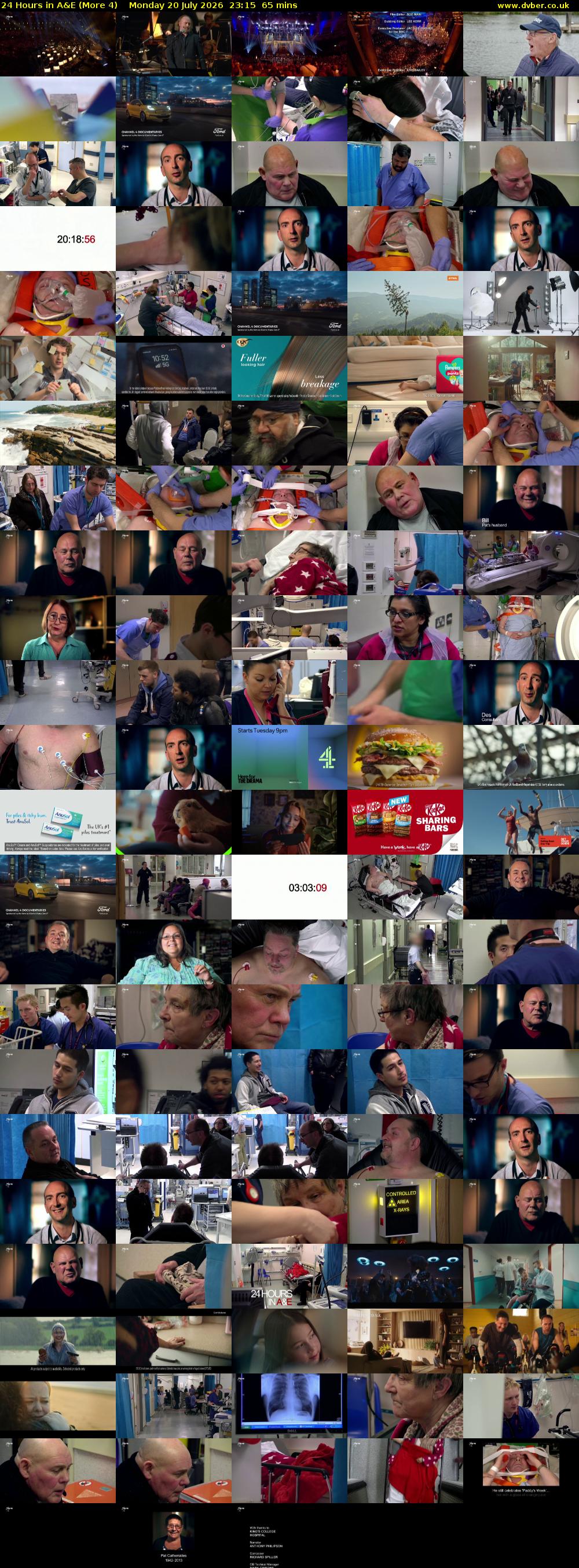 24 Hours in A&E (More 4) Monday 20 July 2026 23:15 - 00:20