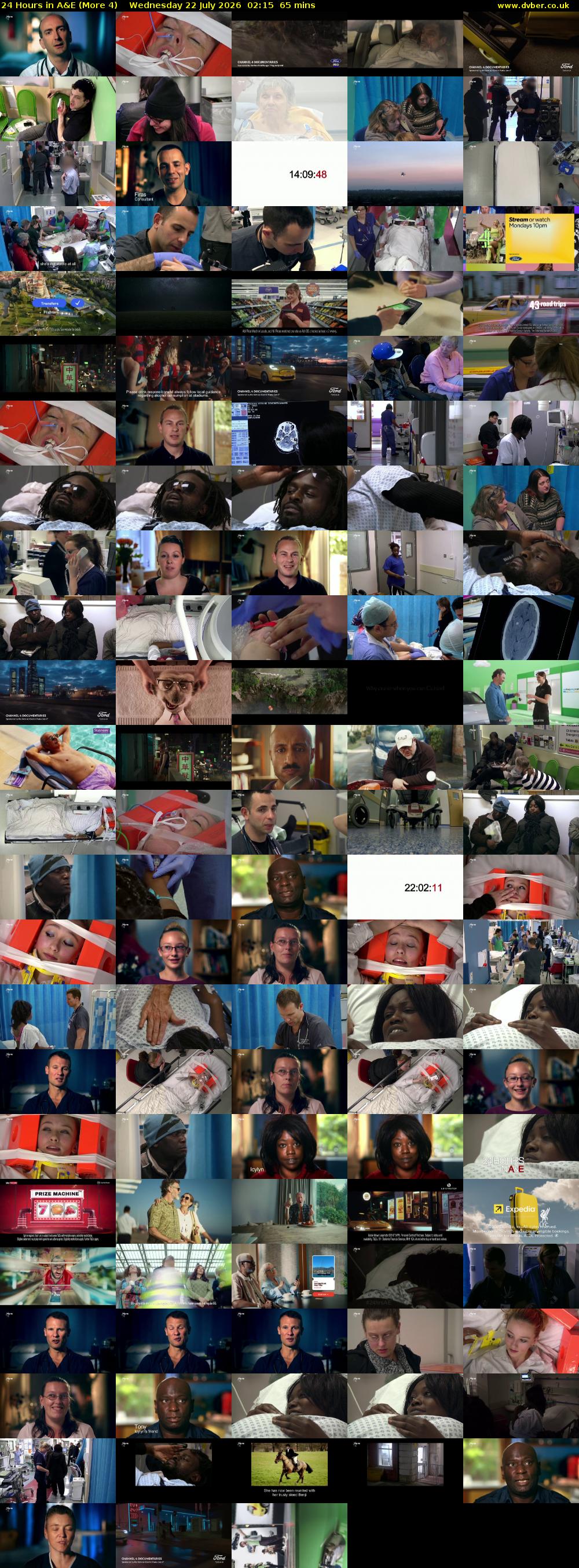24 Hours in A&E (More 4) Wednesday 22 July 2026 02:15 - 03:20