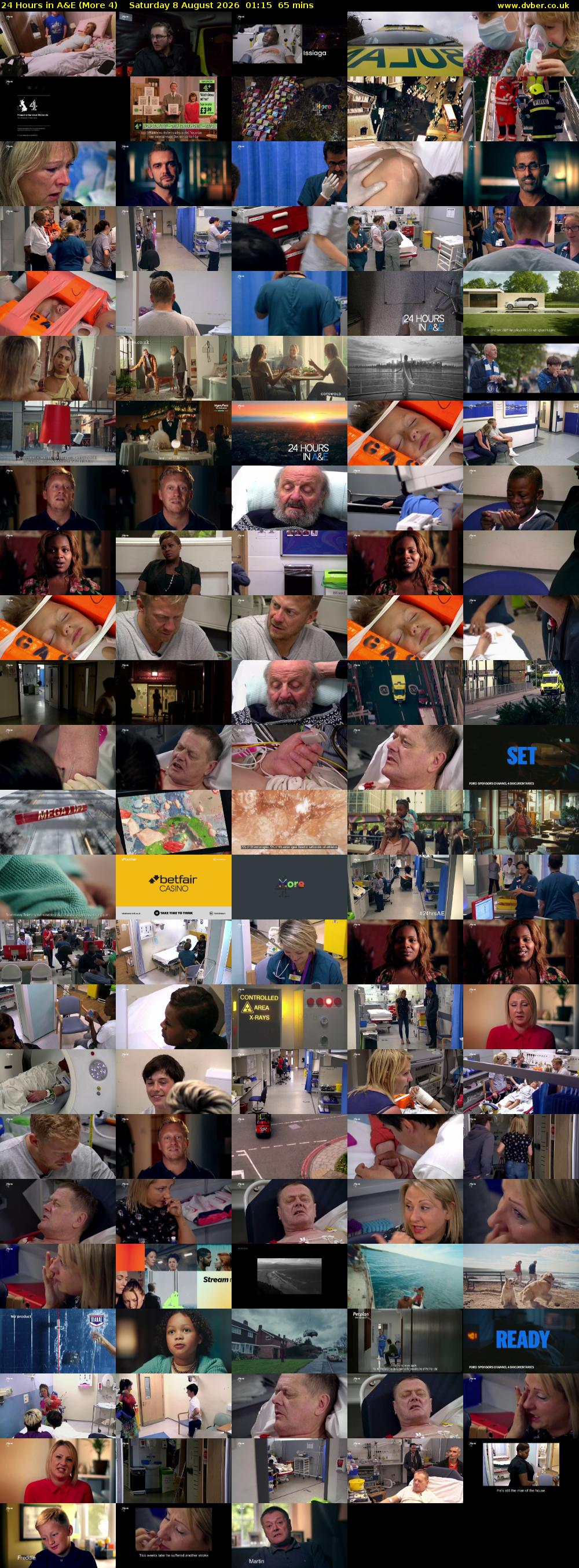 24 Hours in A&E (More 4) Saturday 8 August 2026 01:15 - 02:20