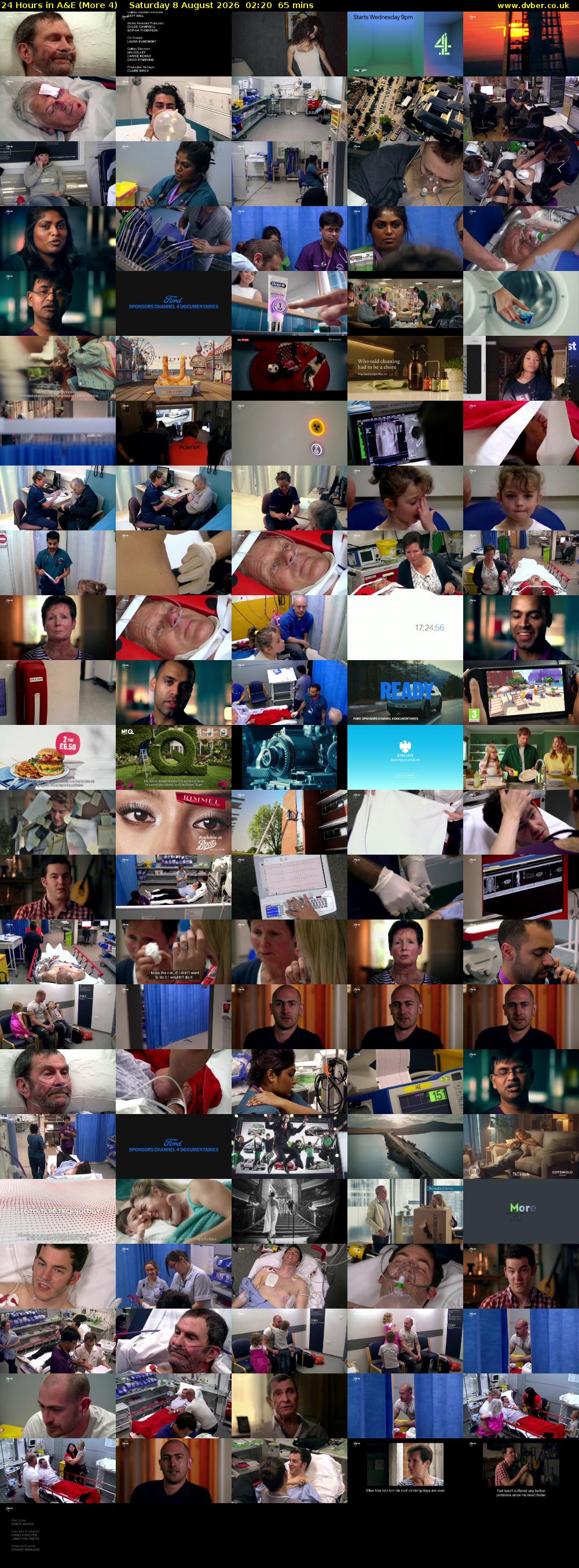 24 Hours in A&E (More 4) Saturday 8 August 2026 02:20 - 03:25