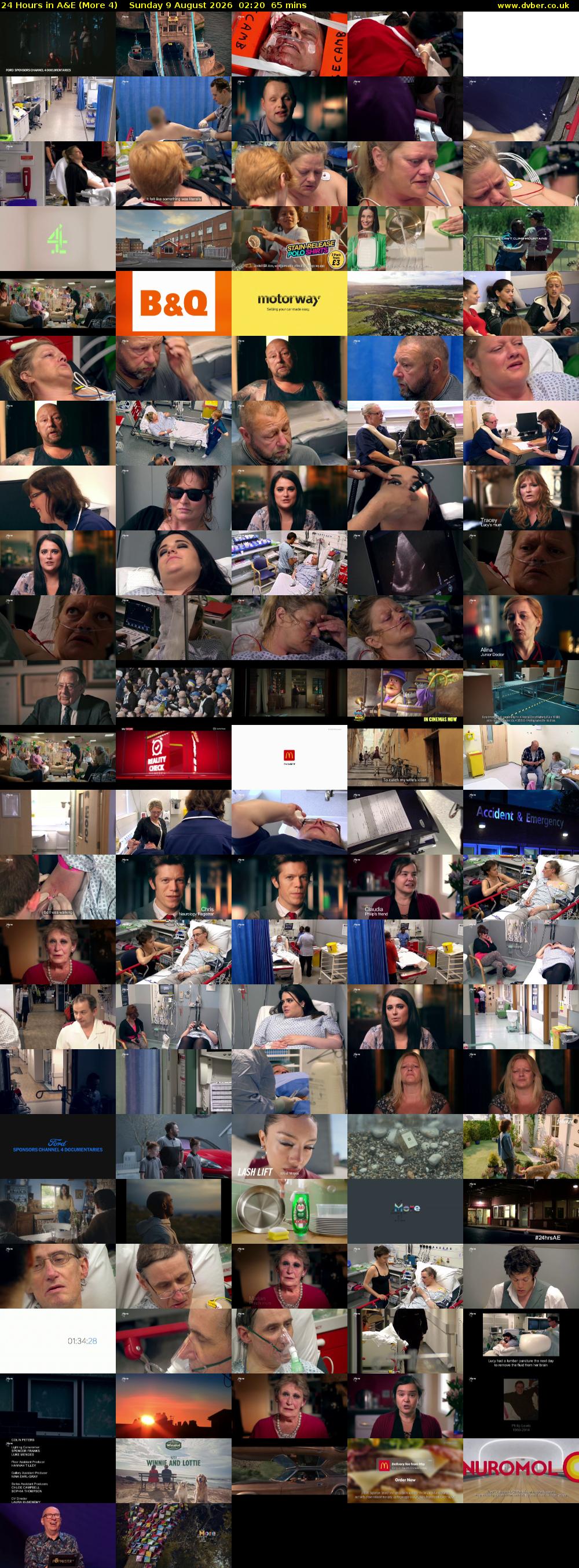 24 Hours in A&E (More 4) Sunday 9 August 2026 02:20 - 03:25
