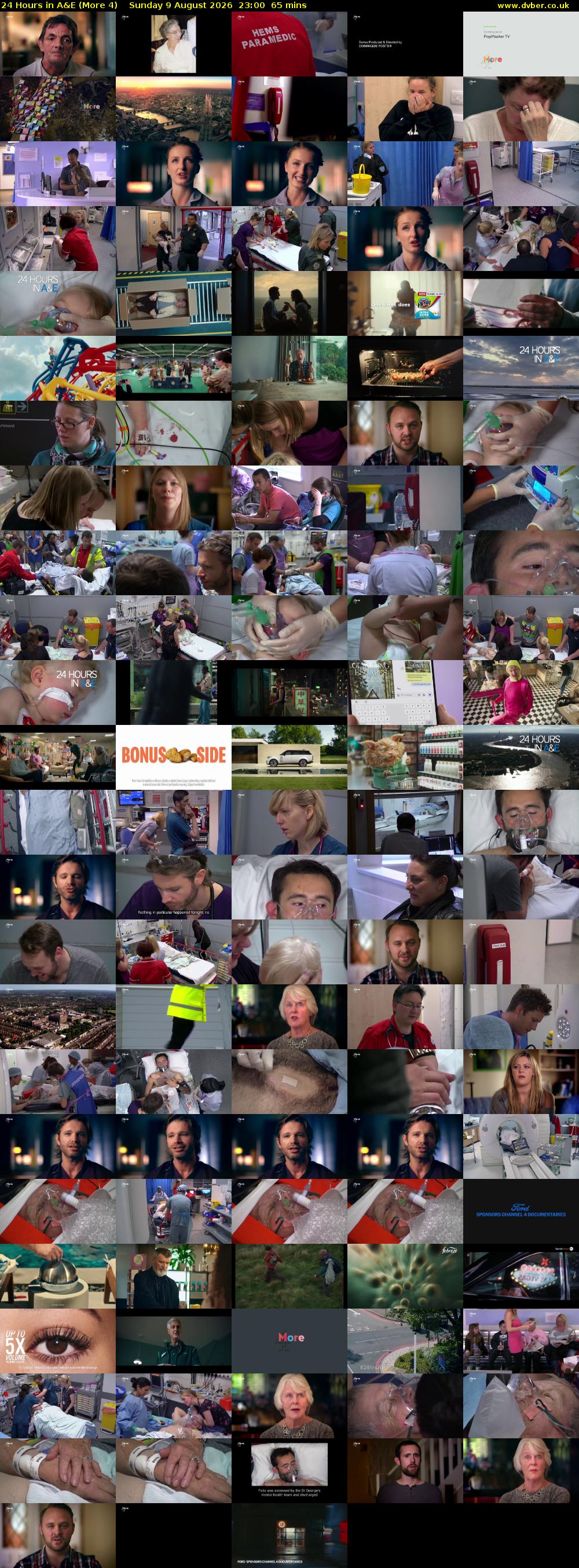 24 Hours in A&E (More 4) Sunday 9 August 2026 23:00 - 00:05