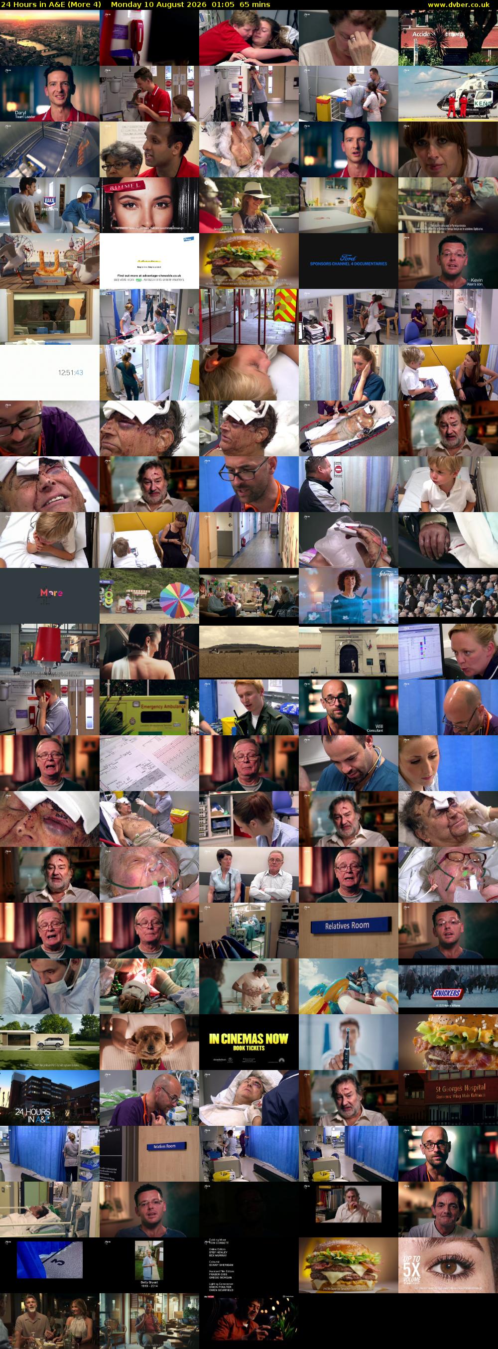 24 Hours in A&E (More 4) Monday 10 August 2026 01:05 - 02:10