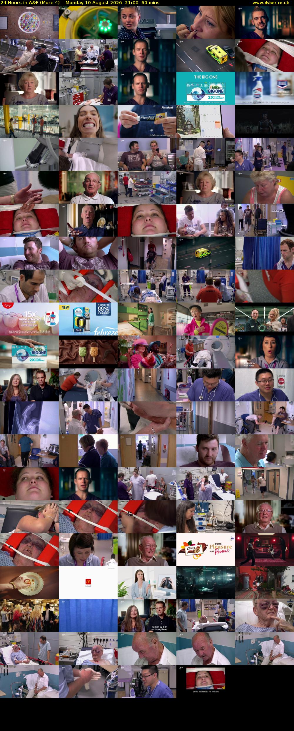 24 Hours in A&E (More 4) Monday 10 August 2026 21:00 - 22:00