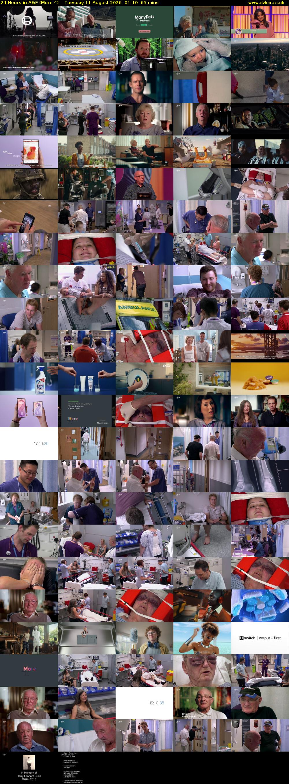 24 Hours in A&E (More 4) Tuesday 11 August 2026 01:10 - 02:15