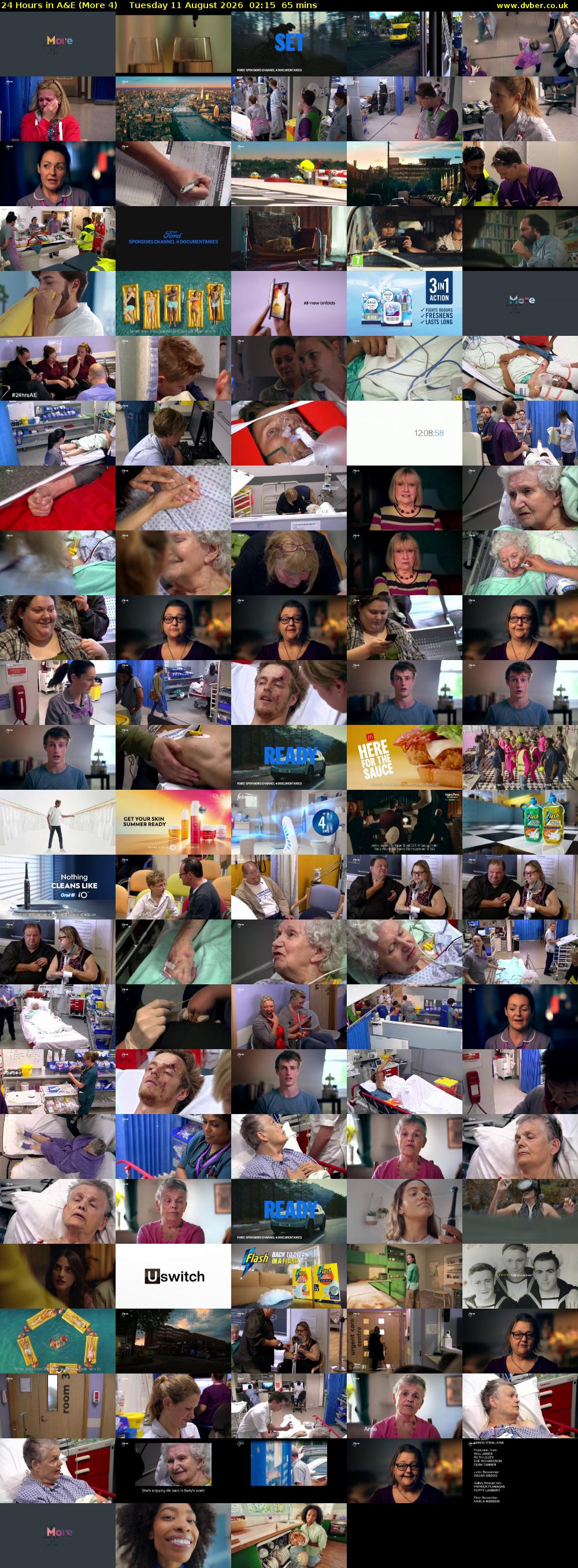 24 Hours in A&E (More 4) Tuesday 11 August 2026 02:15 - 03:20