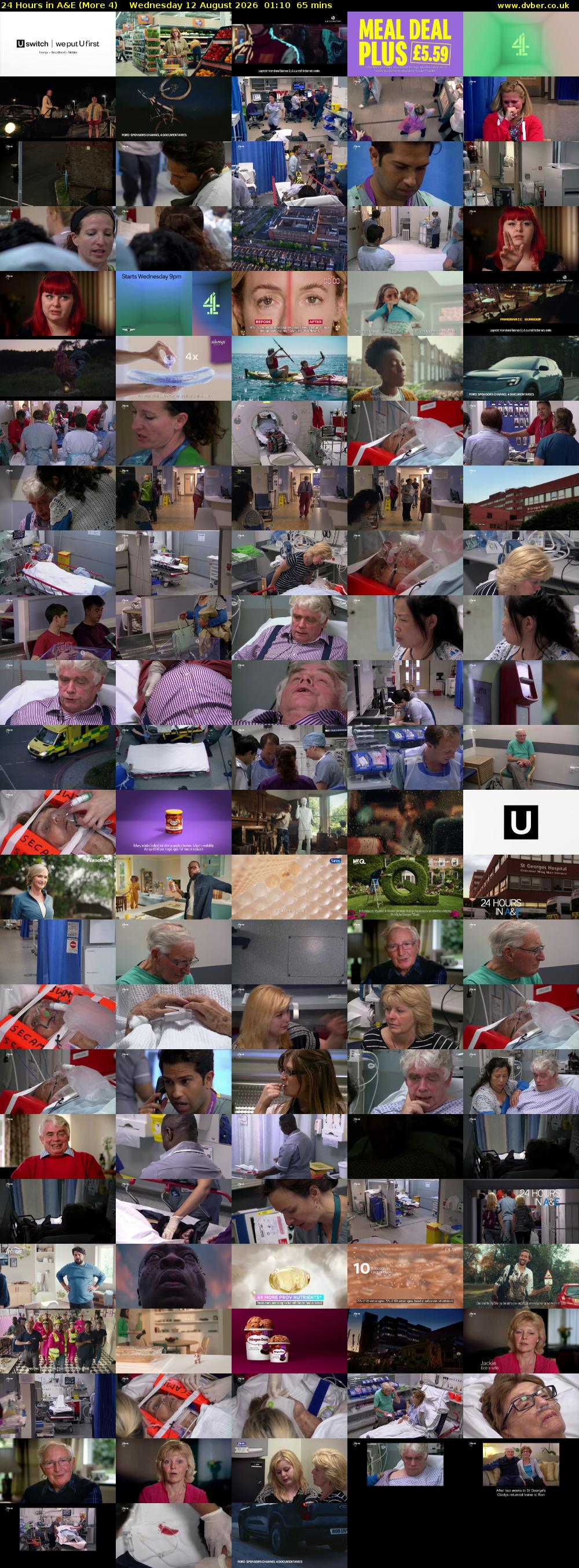 24 Hours in A&E (More 4) Wednesday 12 August 2026 01:10 - 02:15