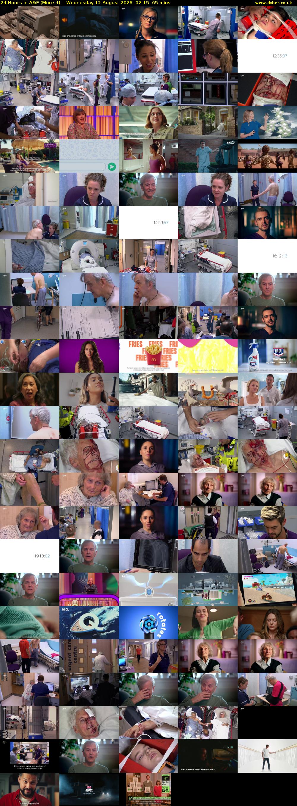 24 Hours in A&E (More 4) Wednesday 12 August 2026 02:15 - 03:20