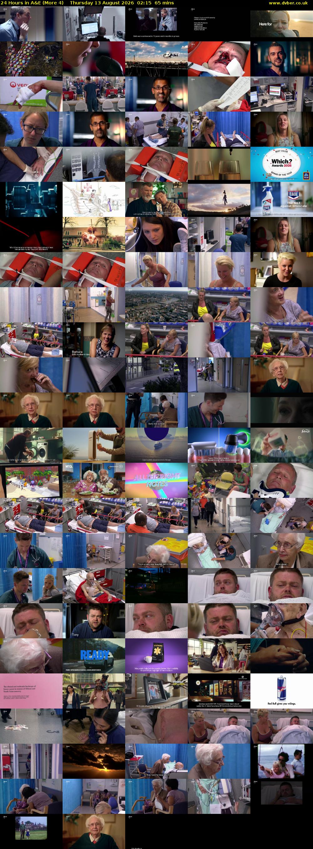 24 Hours in A&E (More 4) Thursday 13 August 2026 02:15 - 03:20