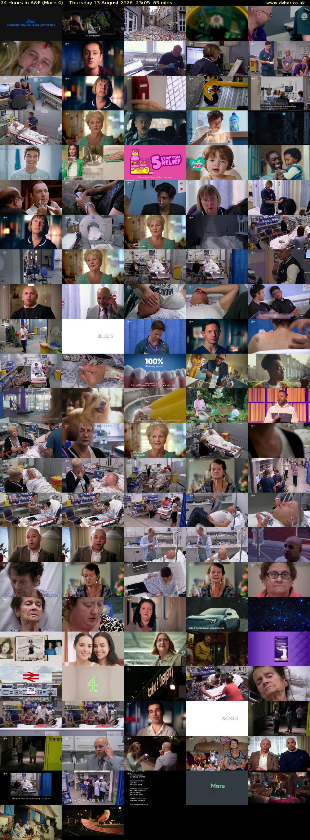 24 Hours in A&E (More 4) Thursday 13 August 2026 23:05 - 00:10