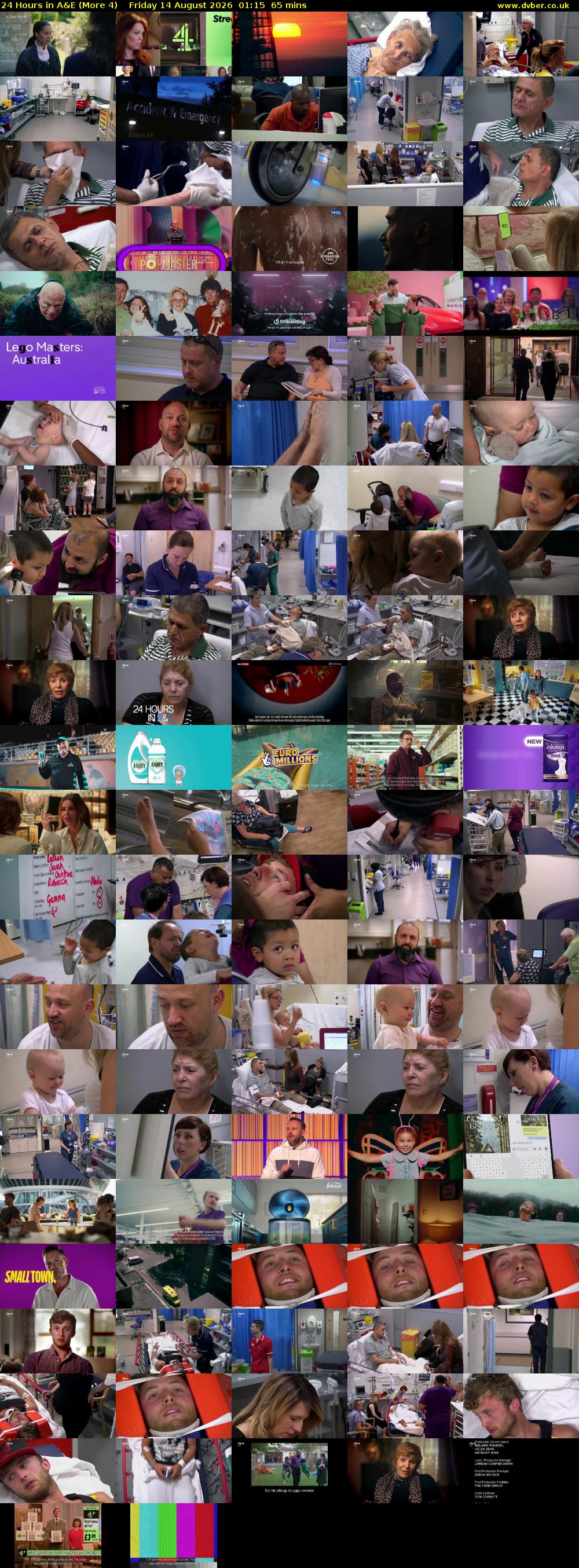 24 Hours in A&E (More 4) Friday 14 August 2026 01:15 - 02:20