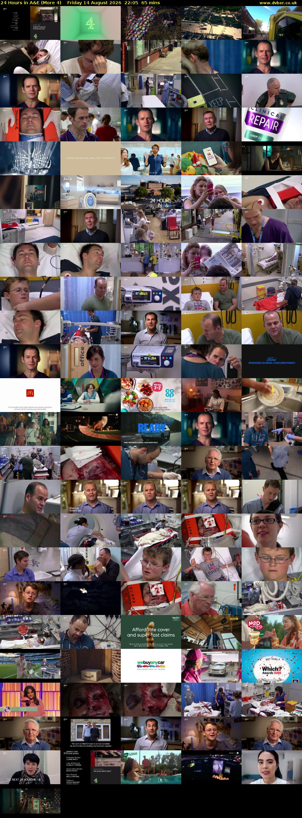 24 Hours in A&E (More 4) Friday 14 August 2026 22:05 - 23:10