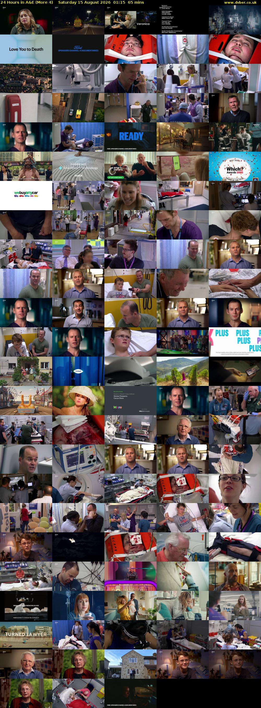 24 Hours in A&E (More 4) Saturday 15 August 2026 01:15 - 02:20