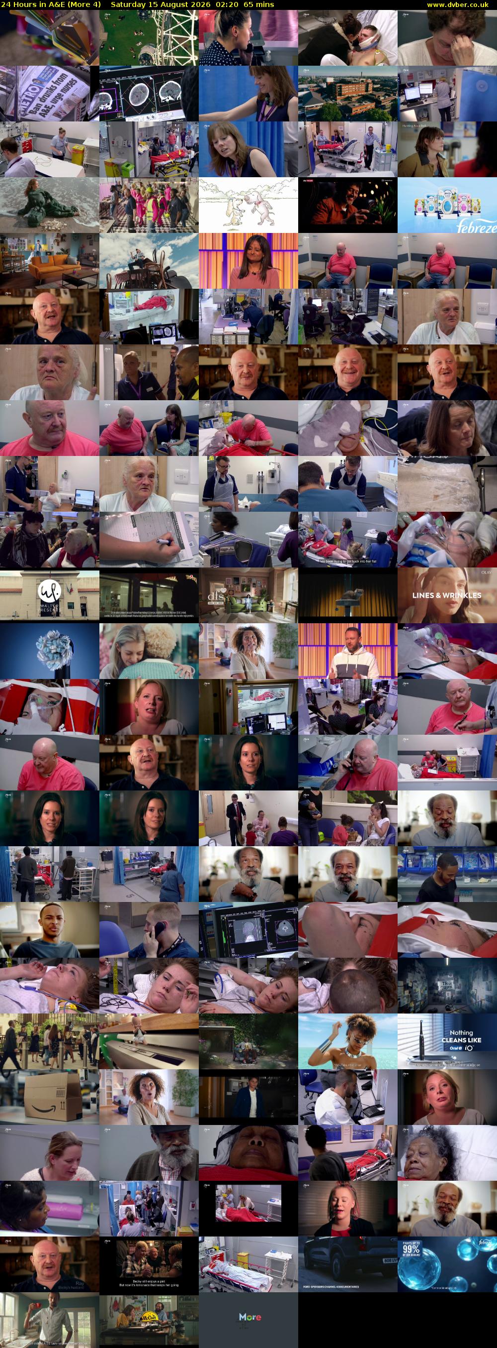 24 Hours in A&E (More 4) Saturday 15 August 2026 02:20 - 03:25