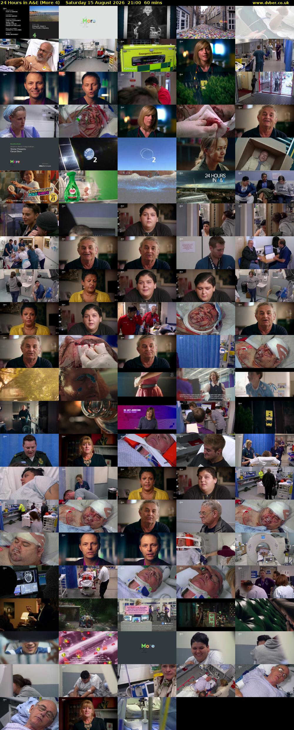 24 Hours in A&E (More 4) Saturday 15 August 2026 21:00 - 22:00
