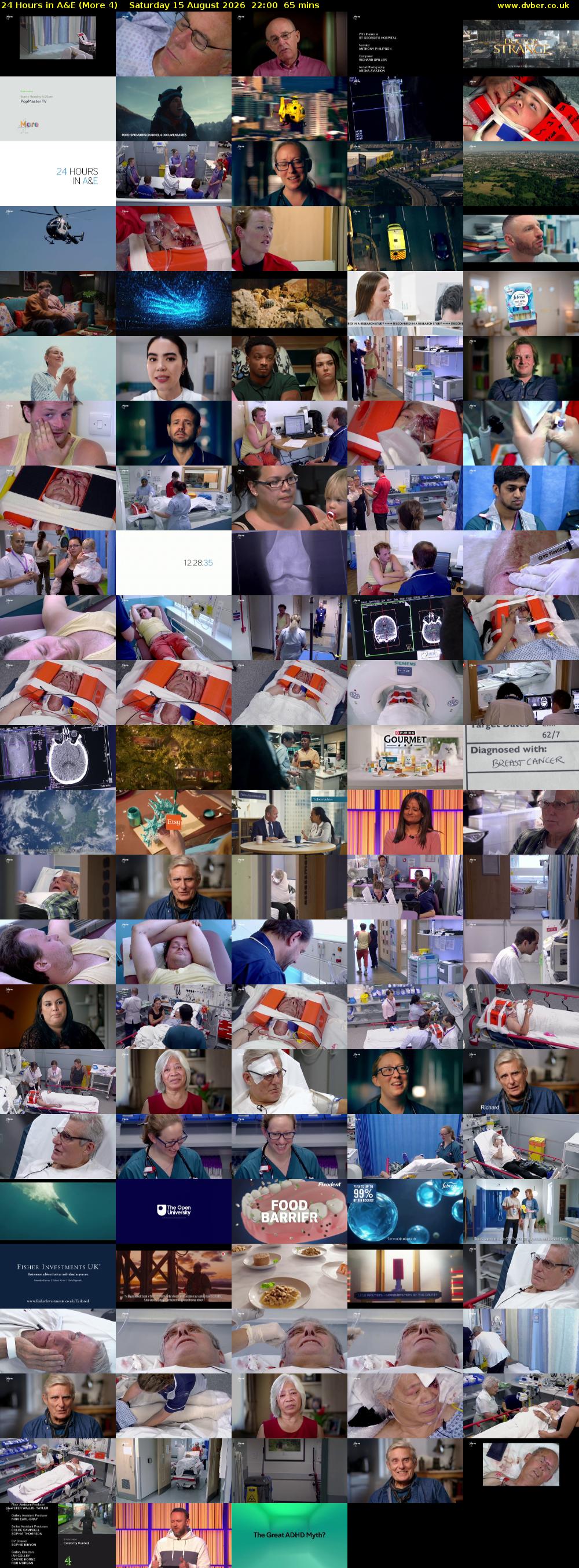 24 Hours in A&E (More 4) Saturday 15 August 2026 22:00 - 23:05