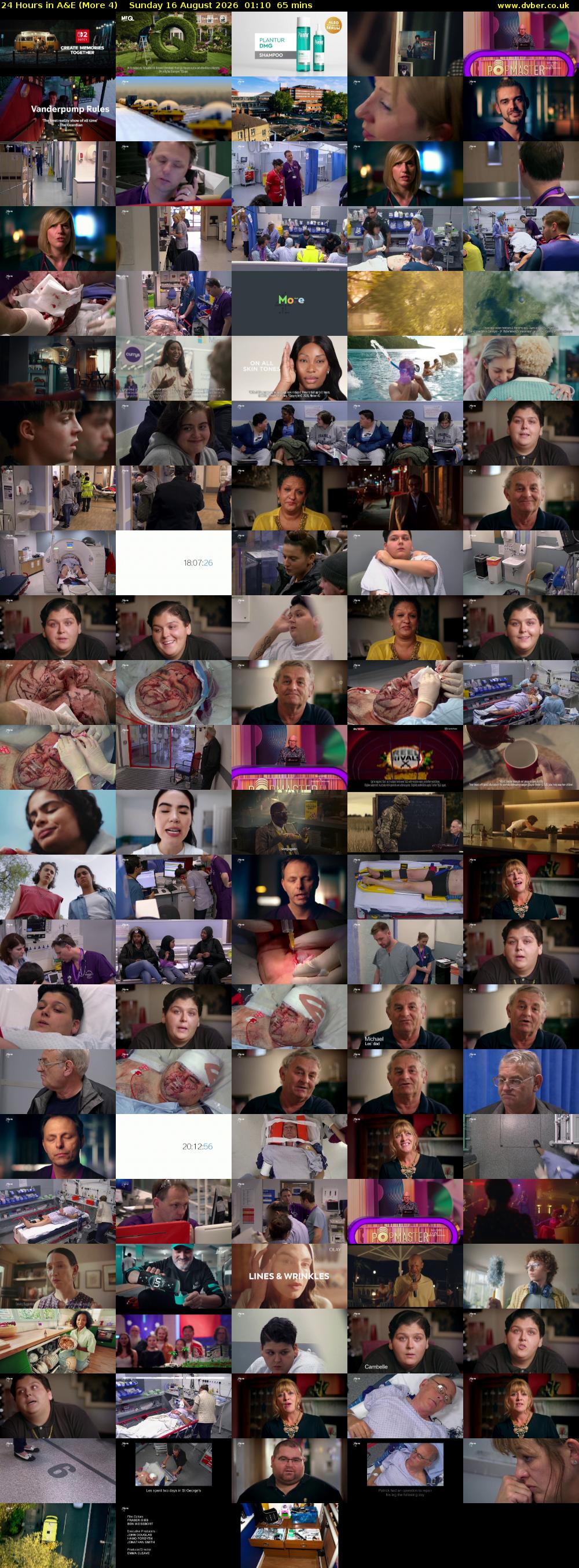 24 Hours in A&E (More 4) Sunday 16 August 2026 01:10 - 02:15