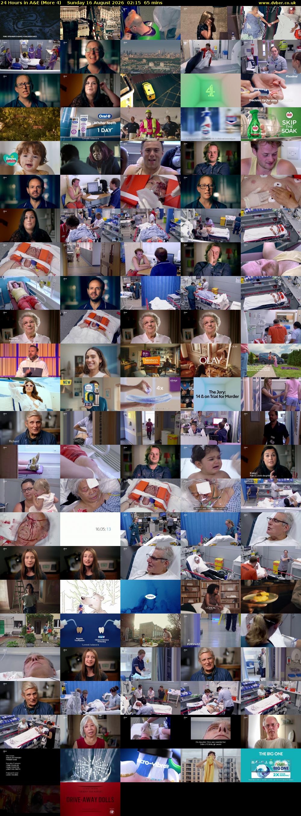 24 Hours in A&E (More 4) Sunday 16 August 2026 02:15 - 03:20