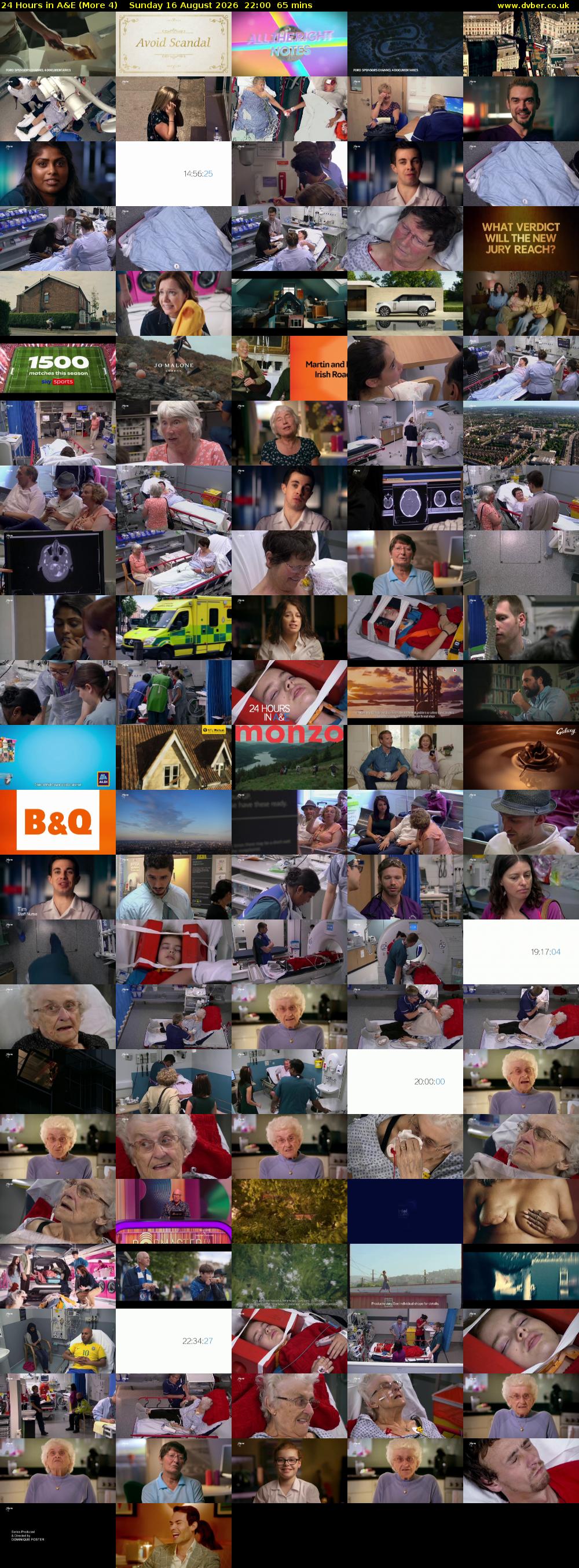 24 Hours in A&E (More 4) Sunday 16 August 2026 22:00 - 23:05
