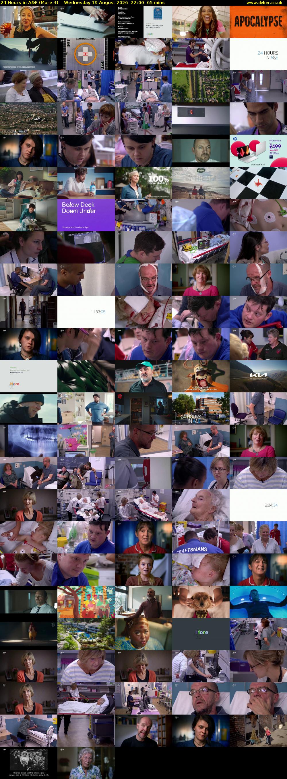 24 Hours in A&E (More 4) Wednesday 19 August 2026 22:00 - 23:05