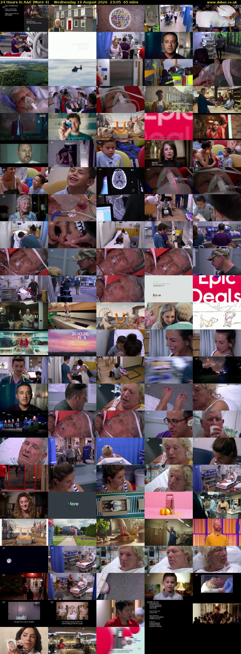 24 Hours in A&E (More 4) Wednesday 19 August 2026 23:05 - 00:10