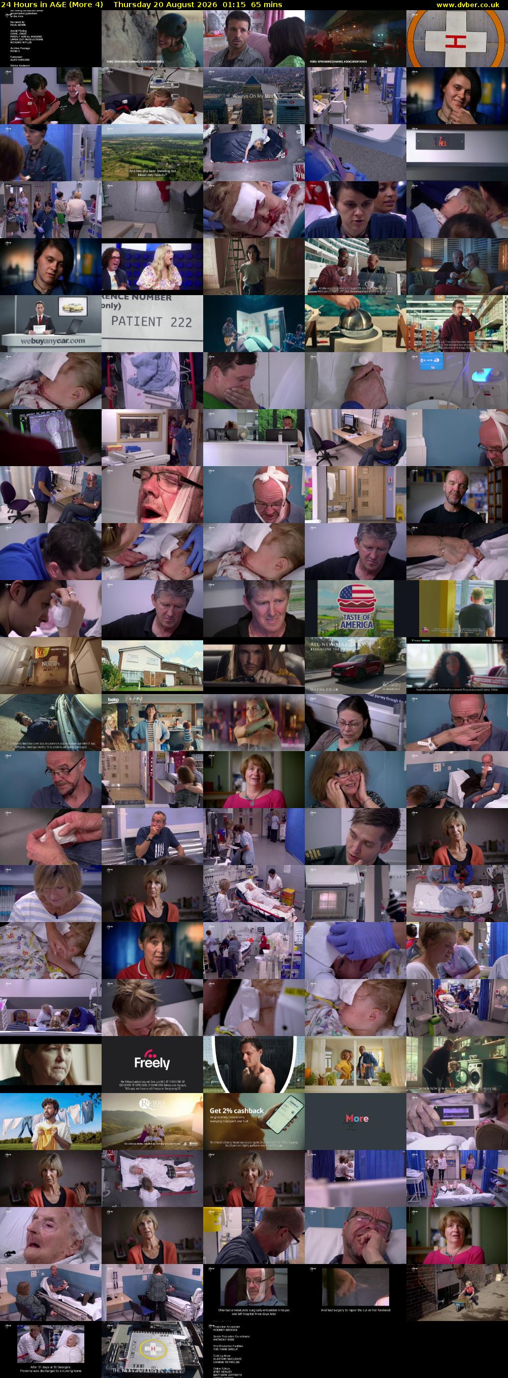 24 Hours in A&E (More 4) Thursday 20 August 2026 01:15 - 02:20