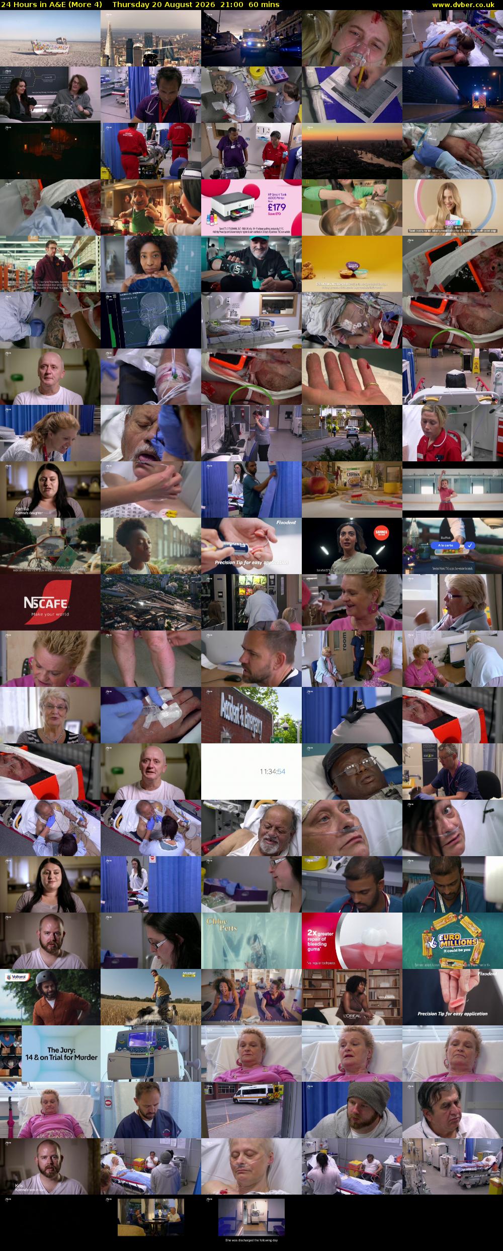 24 Hours in A&E (More 4) Thursday 20 August 2026 21:00 - 22:00