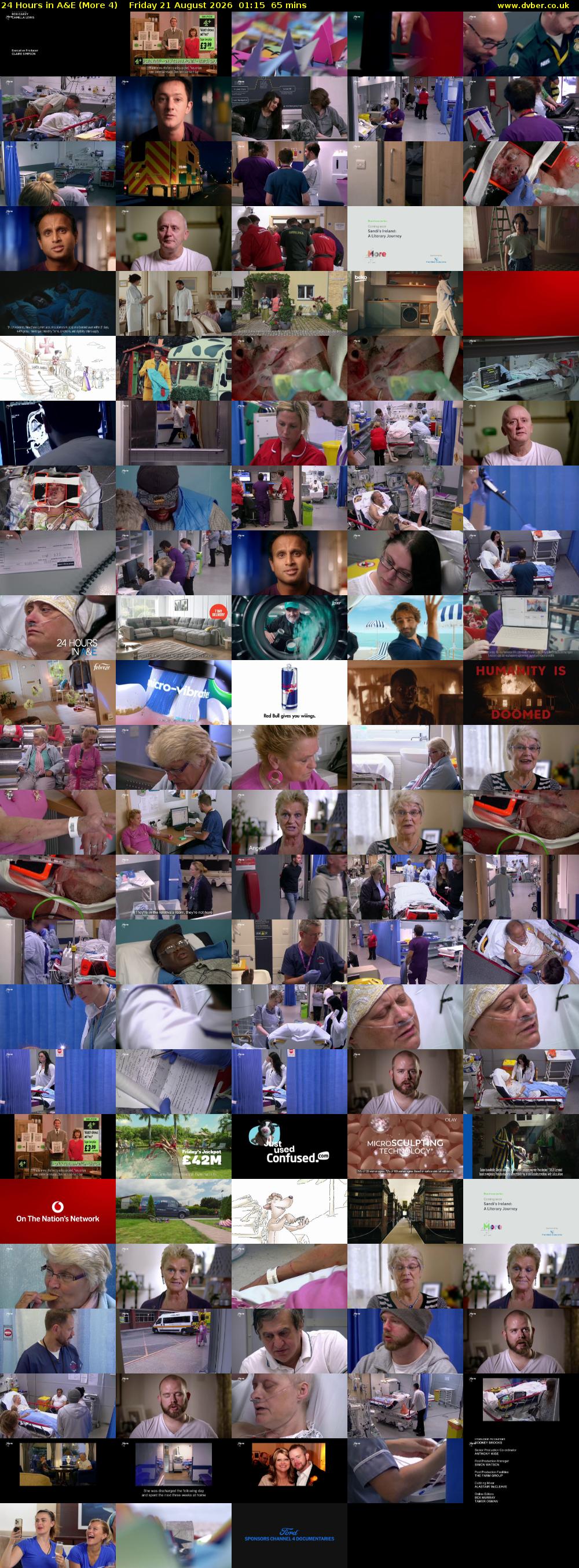 24 Hours in A&E (More 4) Friday 21 August 2026 01:15 - 02:20