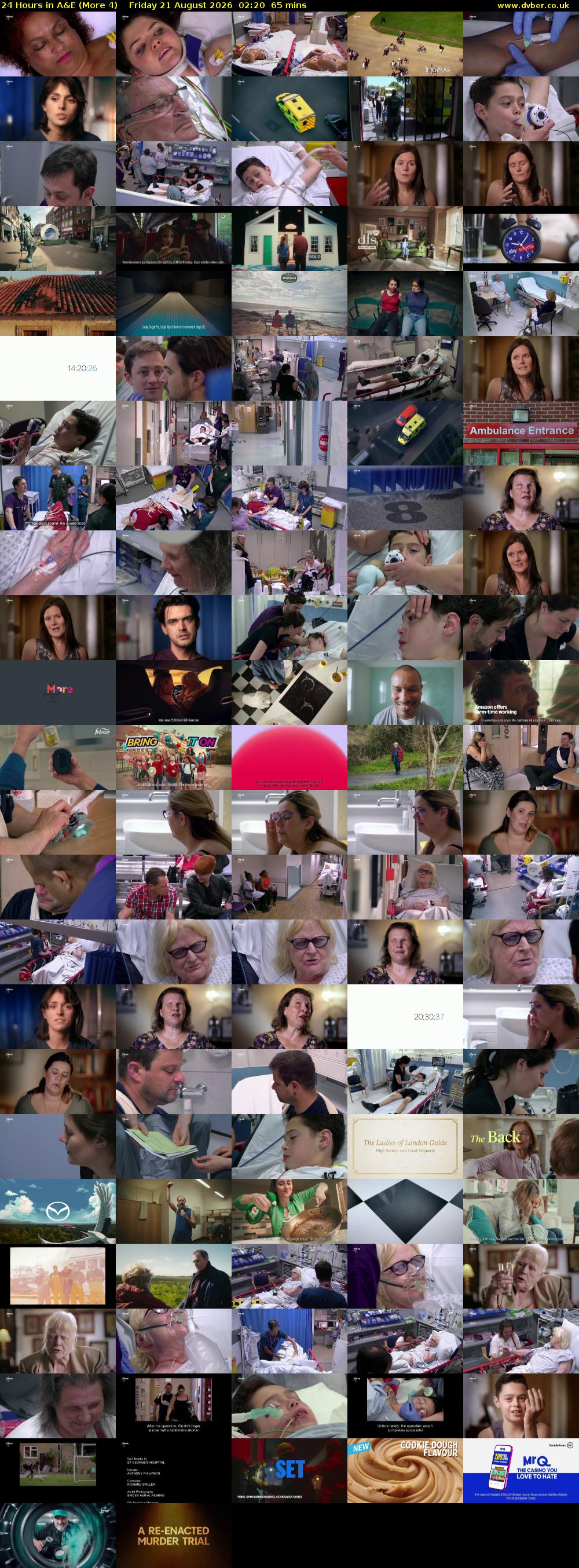 24 Hours in A&E (More 4) Friday 21 August 2026 02:20 - 03:25
