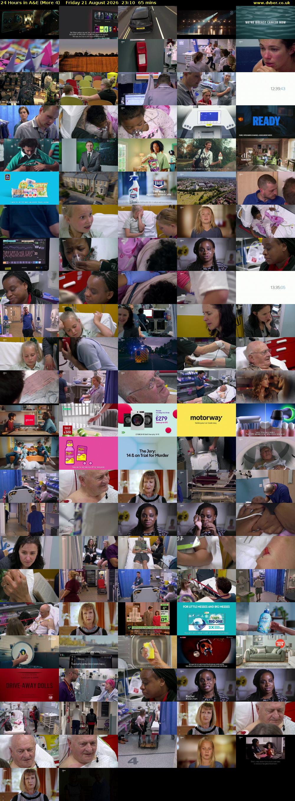 24 Hours in A&E (More 4) Friday 21 August 2026 23:10 - 00:15