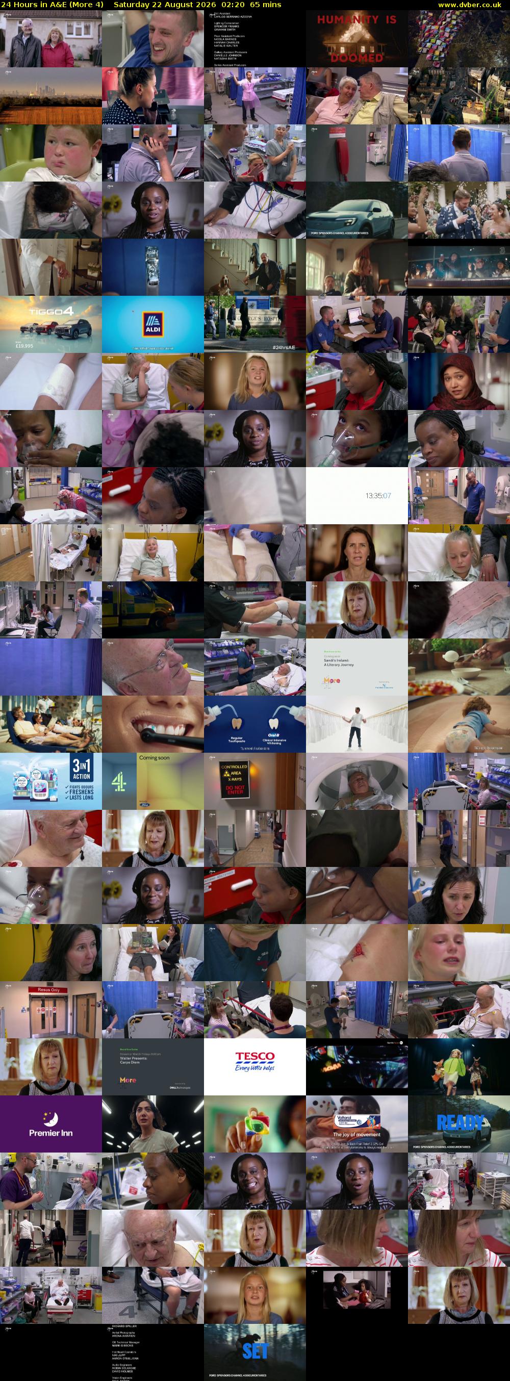 24 Hours in A&E (More 4) Saturday 22 August 2026 02:20 - 03:25