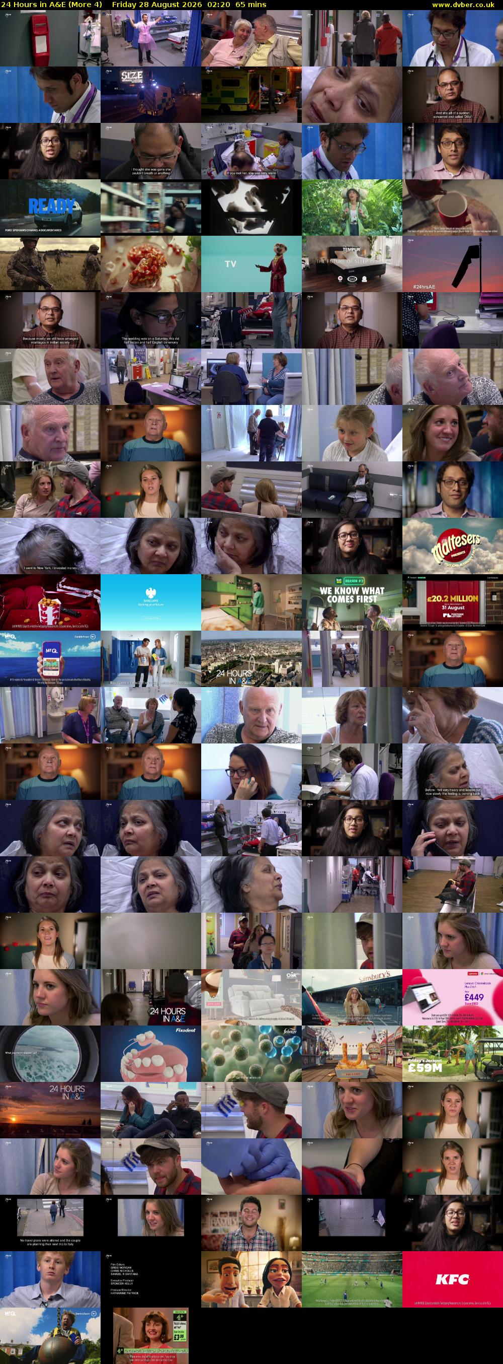 24 Hours in A&E (More 4) Friday 28 August 2026 02:20 - 03:25