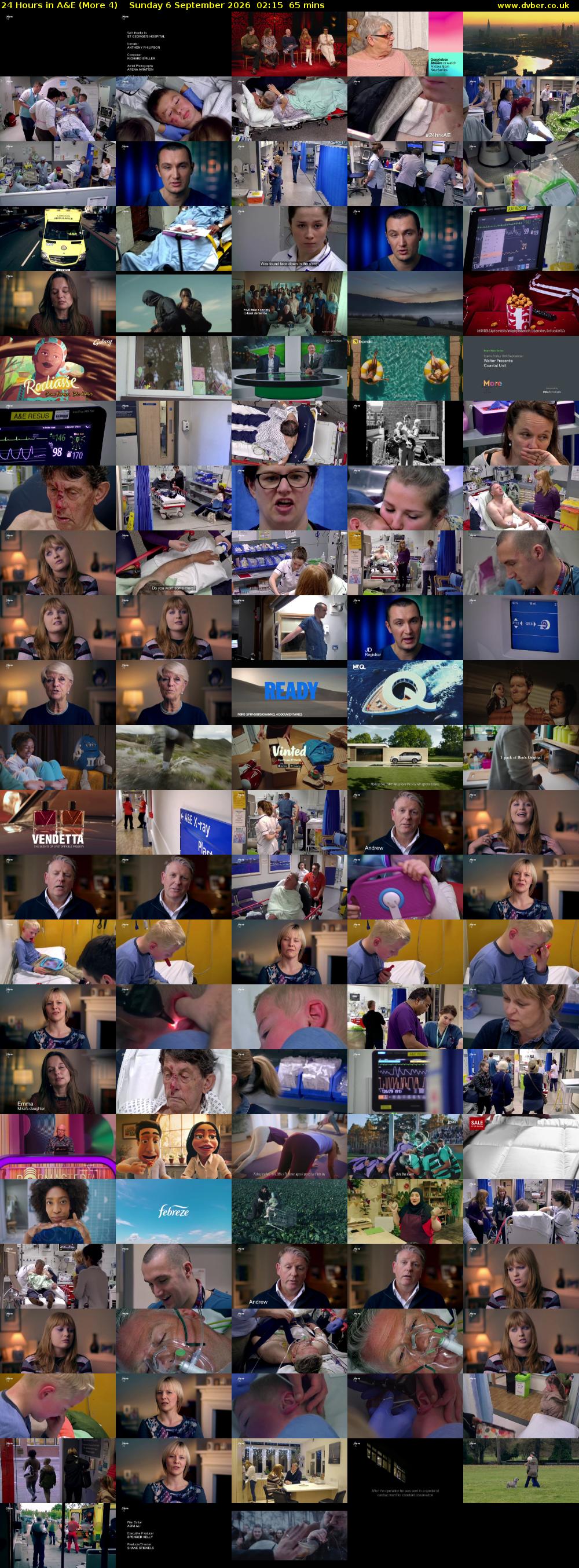 24 Hours in A&E (More 4) Sunday 6 September 2026 02:15 - 03:20