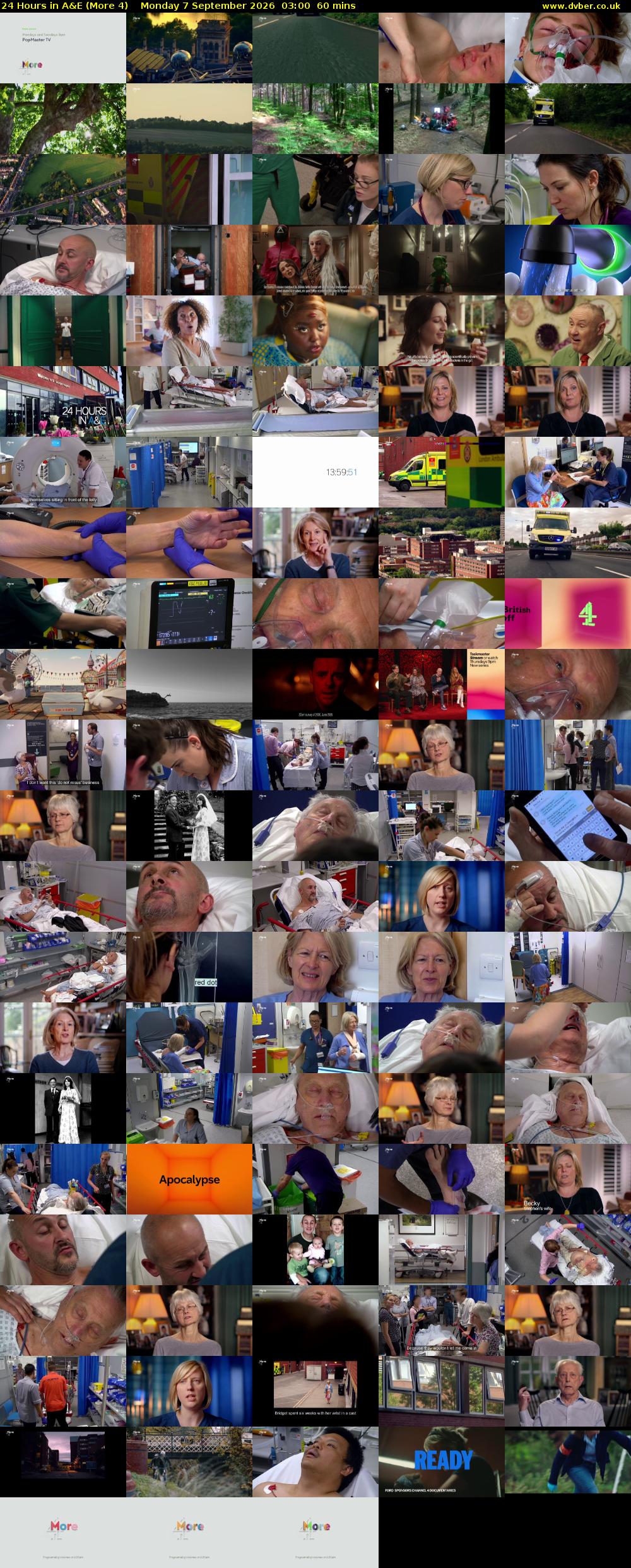 24 Hours in A&E (More 4) Monday 7 September 2026 03:00 - 04:00