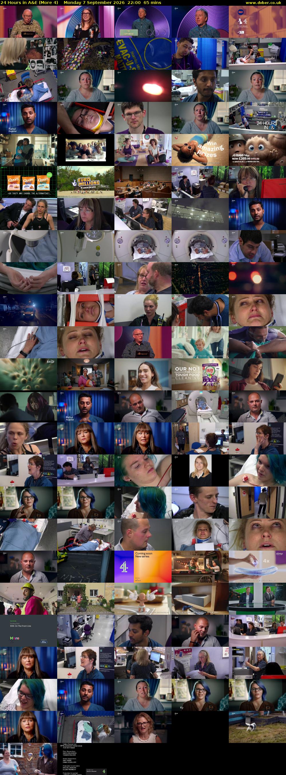 24 Hours in A&E (More 4) Monday 7 September 2026 22:00 - 23:05