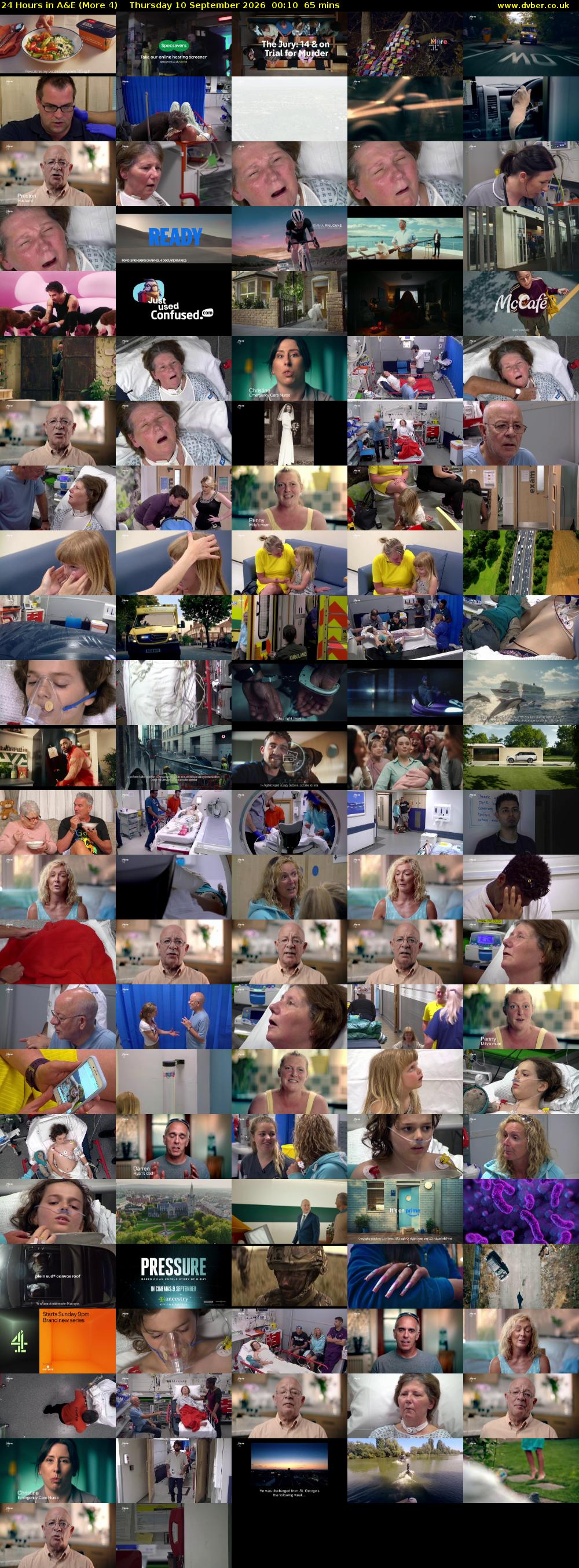 24 Hours in A&E (More 4) Thursday 10 September 2026 00:10 - 01:15