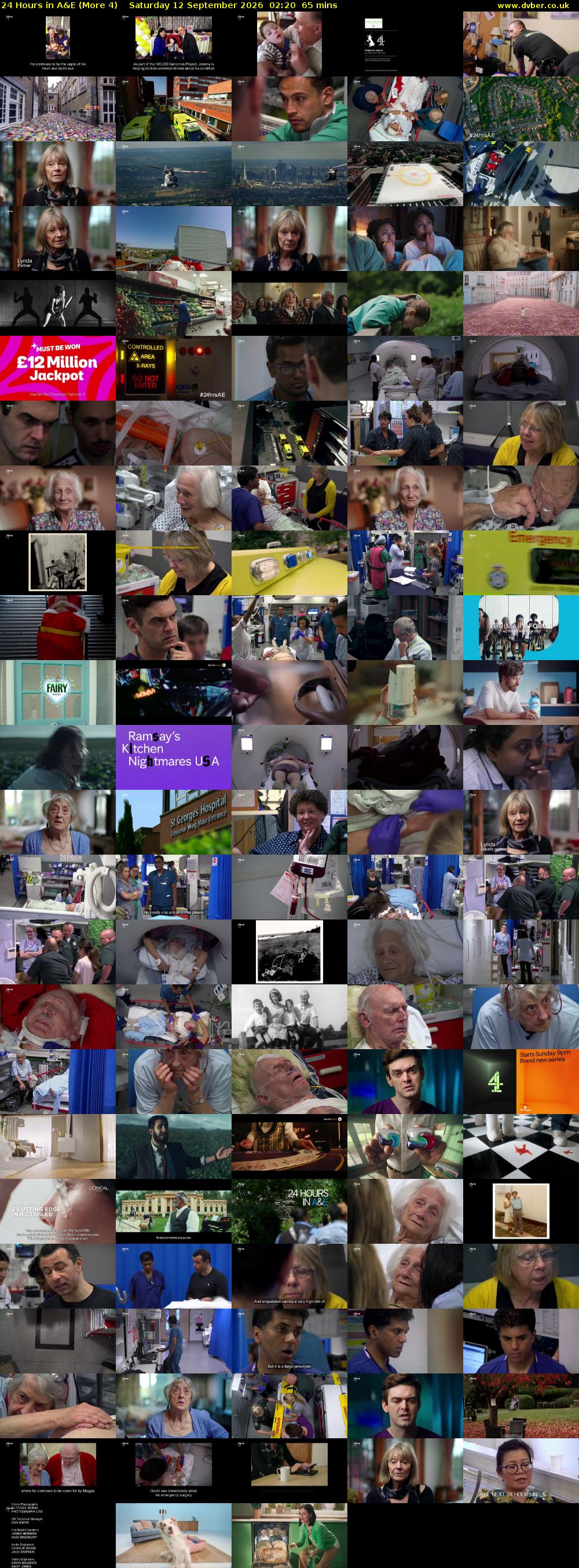 24 Hours in A&E (More 4) Saturday 12 September 2026 02:20 - 03:25