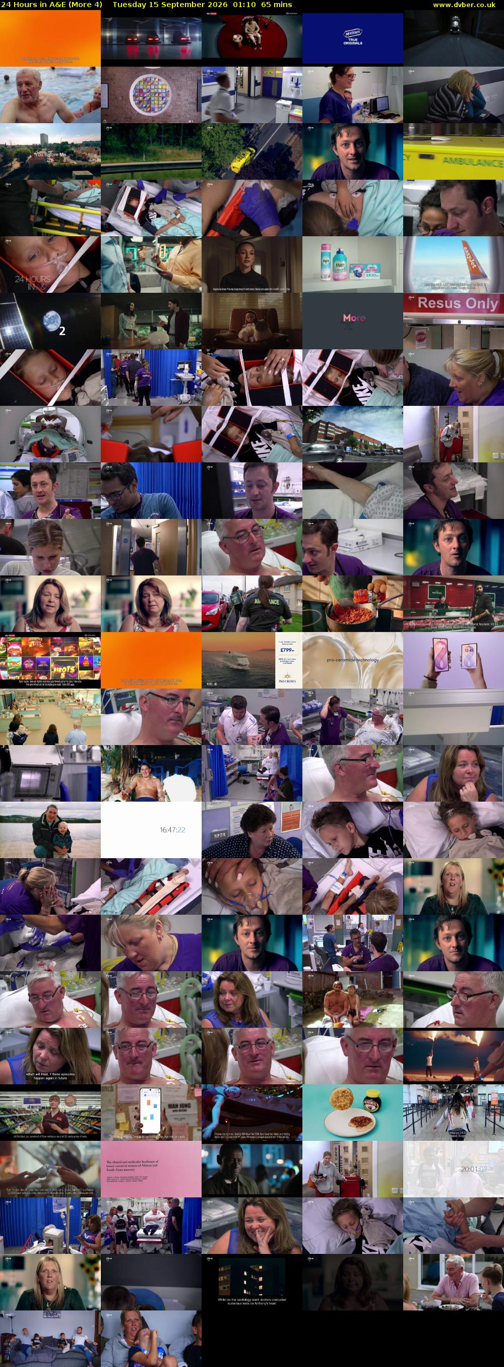 24 Hours in A&E (More 4) Tuesday 15 September 2026 01:10 - 02:15