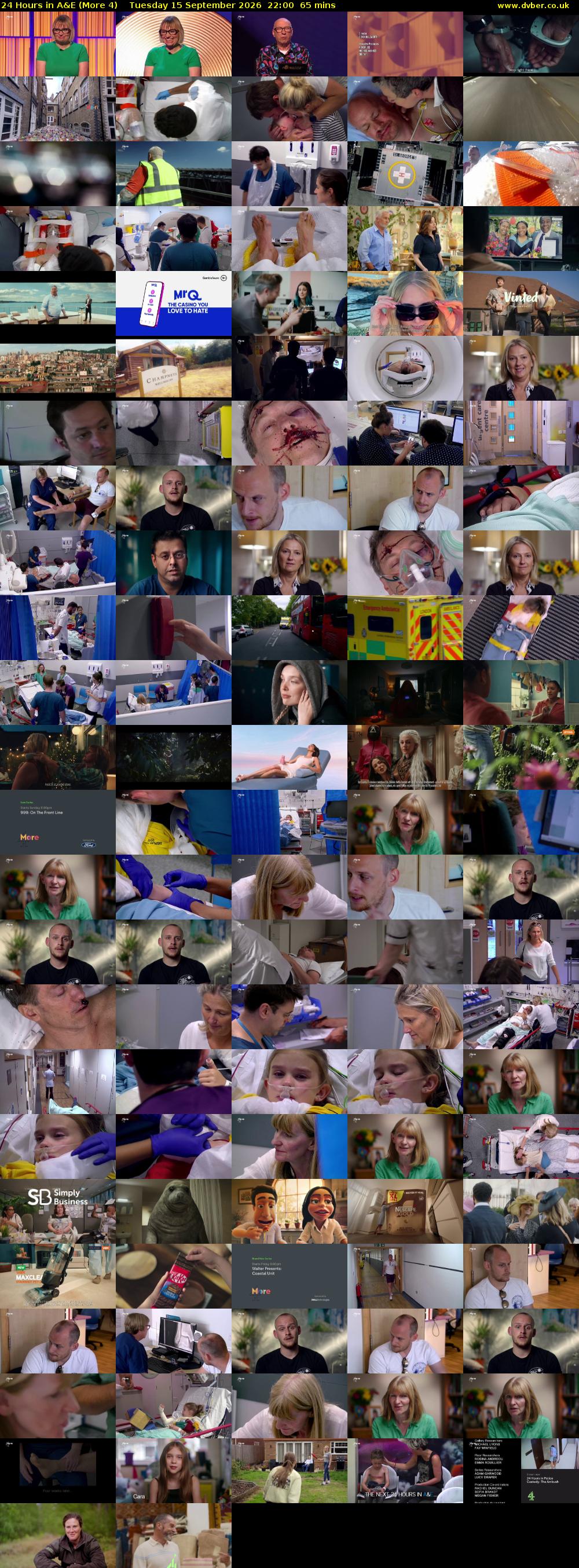 24 Hours in A&E (More 4) Tuesday 15 September 2026 22:00 - 23:05