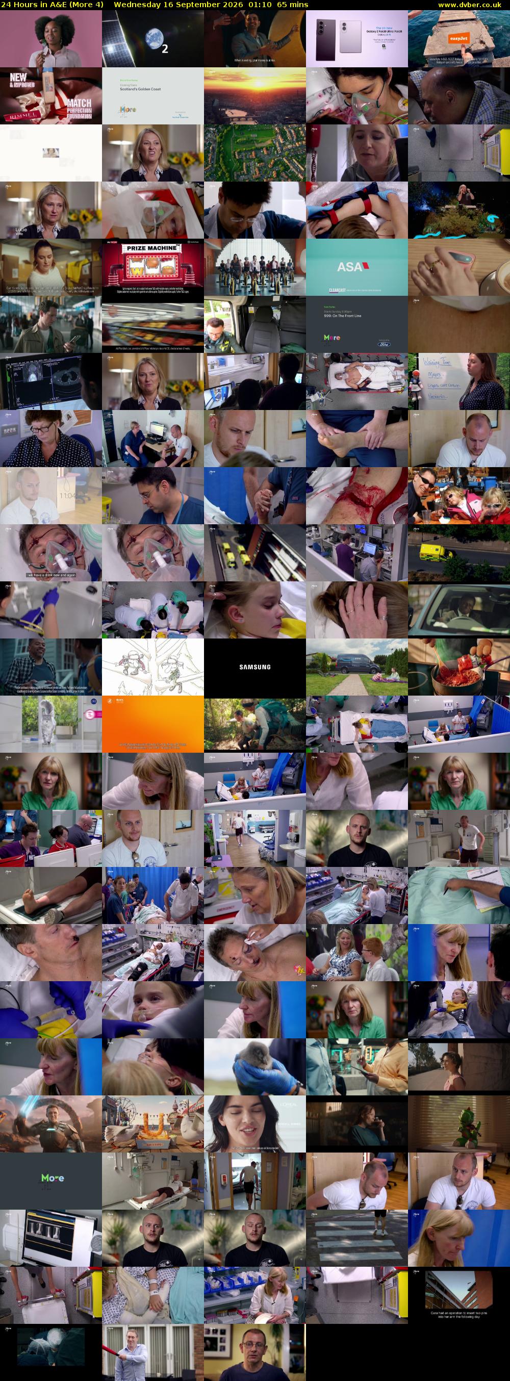 24 Hours in A&E (More 4) Wednesday 16 September 2026 01:10 - 02:15