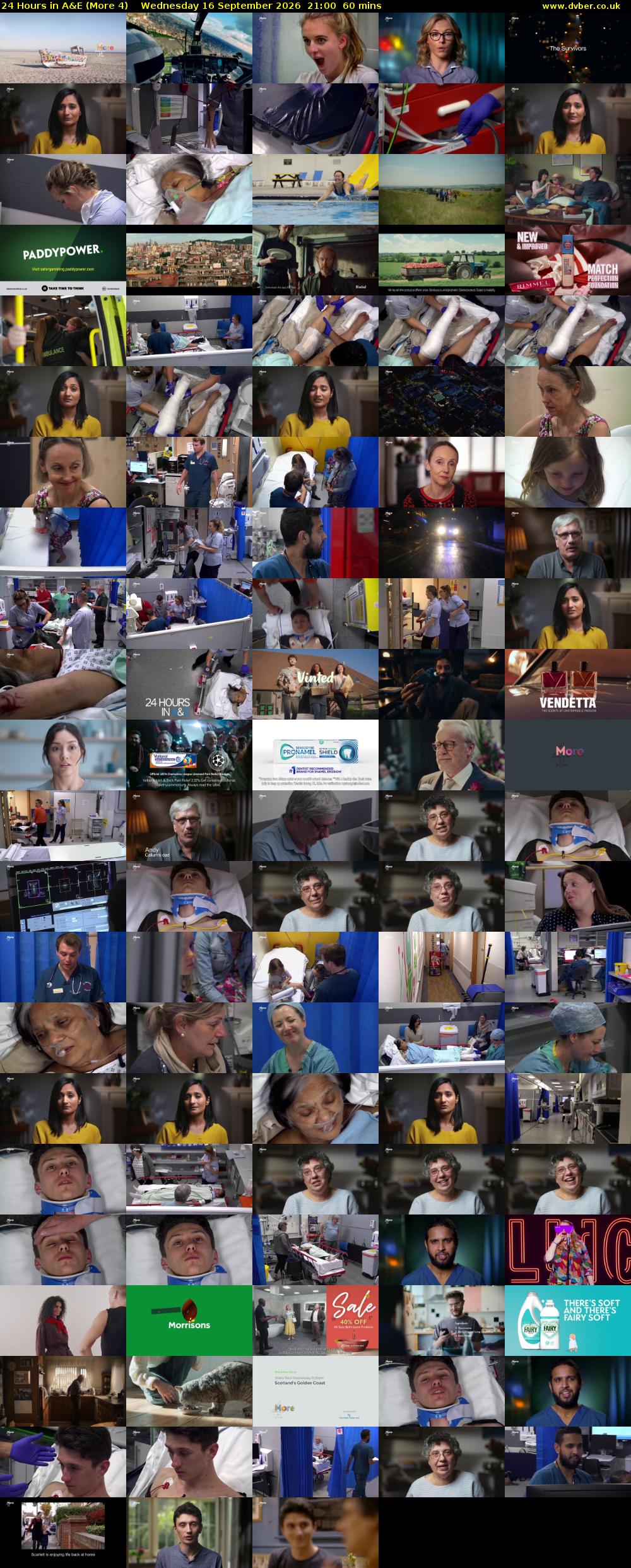 24 Hours in A&E (More 4) Wednesday 16 September 2026 21:00 - 22:00