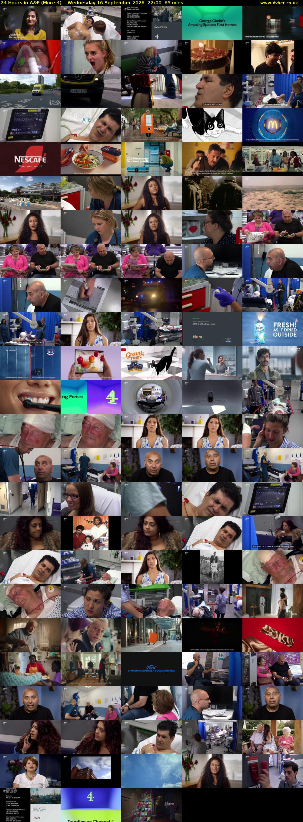 24 Hours in A&E (More 4) Wednesday 16 September 2026 22:00 - 23:05