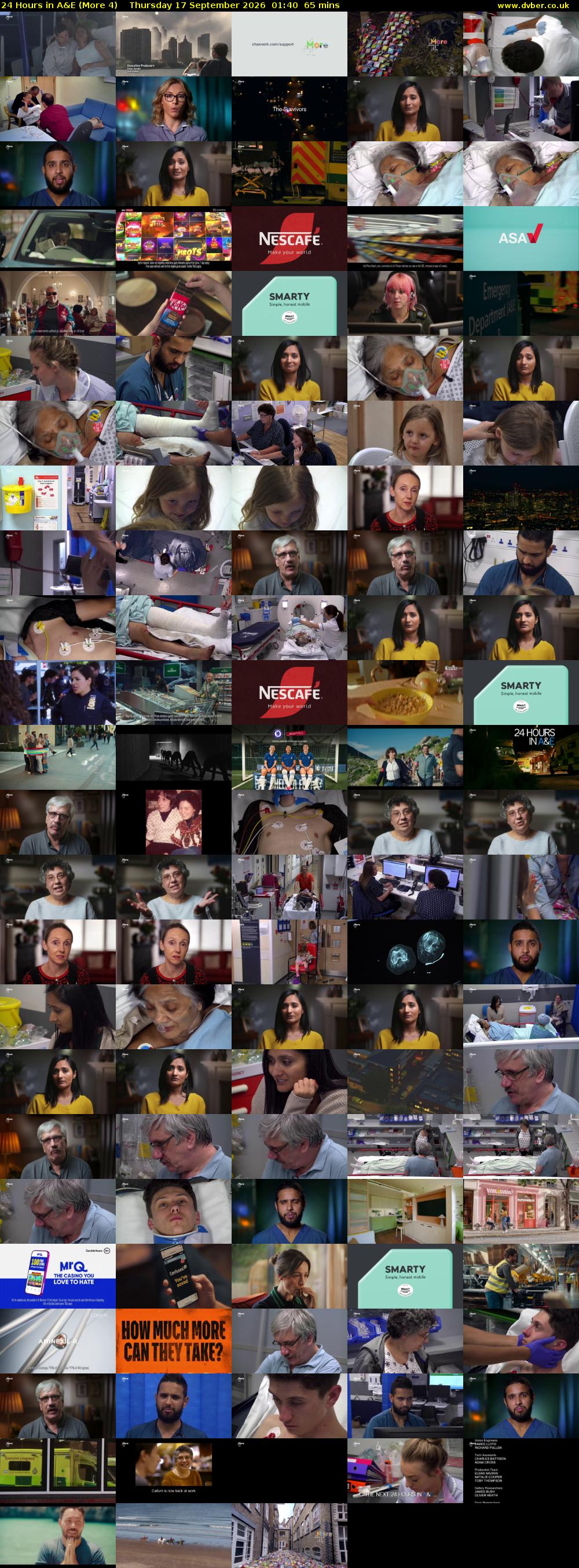 24 Hours in A&E (More 4) Thursday 17 September 2026 01:40 - 02:45