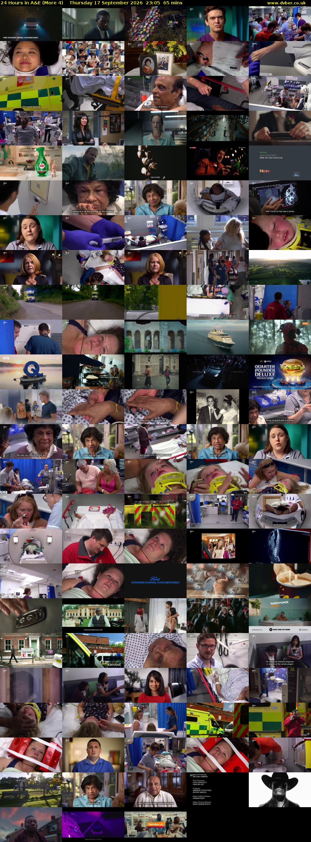 24 Hours in A&E (More 4) Thursday 17 September 2026 23:05 - 00:10